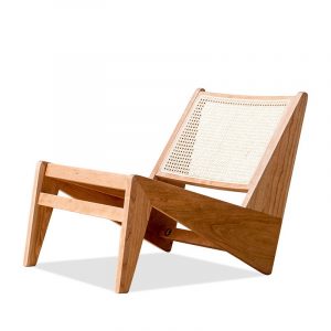 PJ Kangaroo Floor Chair/Occassional Chair/Pierre Jeanneret/Changdigarh Chair/Rattan Furniture/Wooden Chair for living room