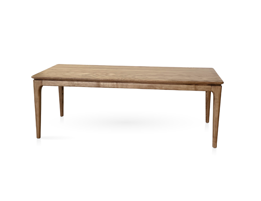 Aikido Coffee Table, solid ash wood in Walnut stain.
