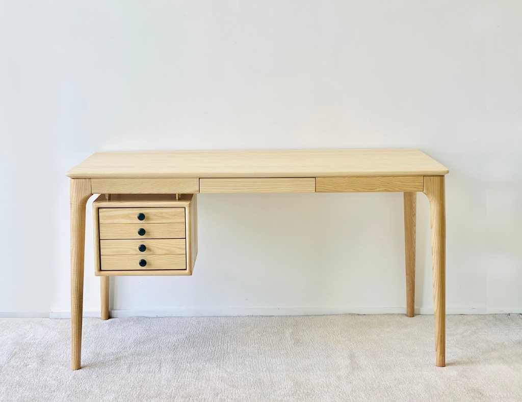 IRONVAN-Arden-study-desk-ash-wood-natural-front-view-NEW