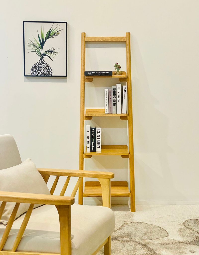 IRONVAN-Glenn-Natural-wall-shelf-with-Totemo-armchair-decorated-showroom