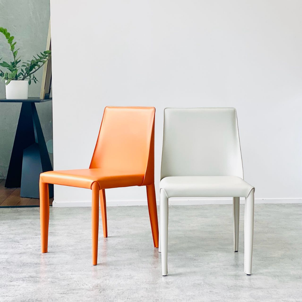 Carlo Designer Chair, Italian modern style, upholstered chair.