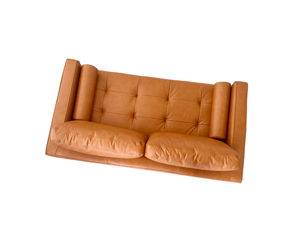 IRONVAN-Hudson-svein-style-sofa-top-view-white-cognac-aniline-leather