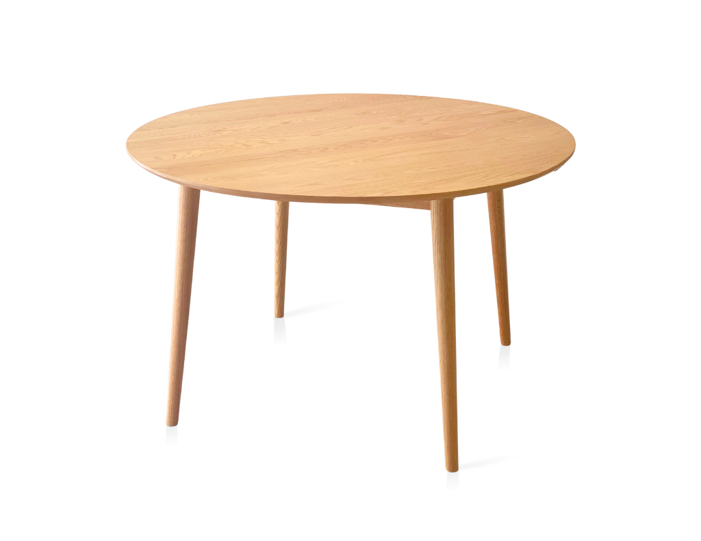 Mesa Round Table, solid oak versatile table in Natural varnish- Ø1200*750H.